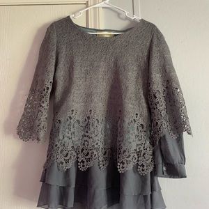 Gray lace blouse